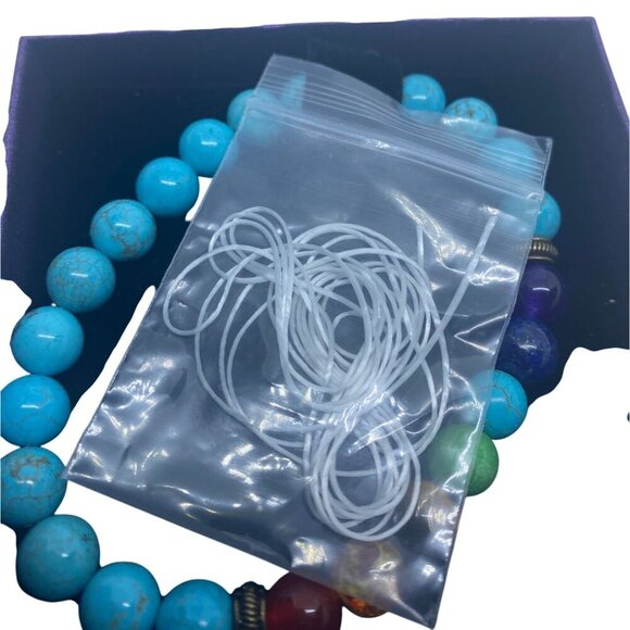 Gemstone Bracelets Rainbow Birthstone Crystal Beads Elastic 8mm 7.5 in Unisex - Picture 5 of 7